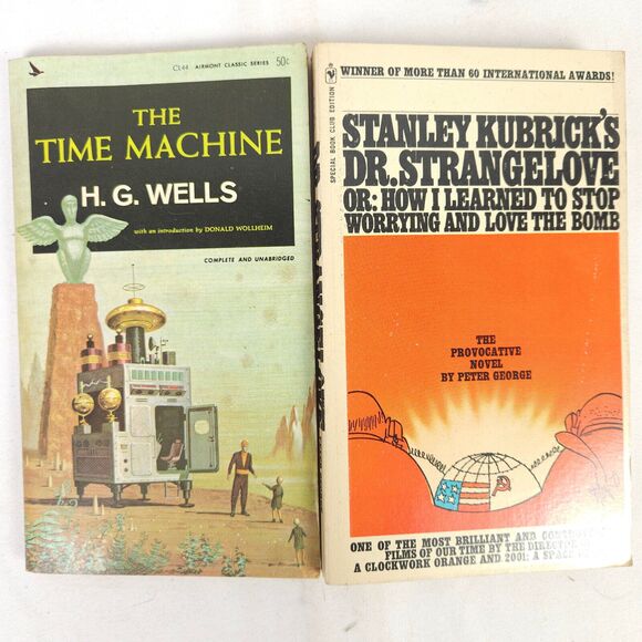 Vintage Book Lot The Time Machine H.G. Wells & Stanley Kubrick's Dr. Strangelove - Picture 1 of 10
